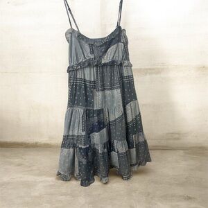 Lucky Brand Blue Patchwork Mini Dress